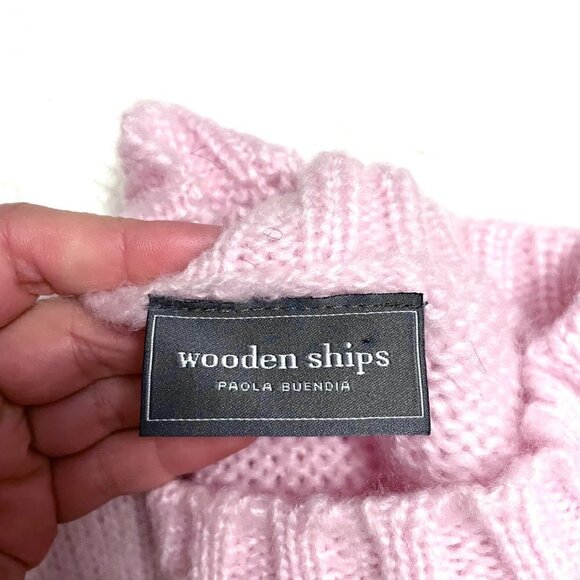 Wooden Ships Paola Buendia Light Pink Crewneck Wool-Blend Sweater Size XS - Picture 4 of 4